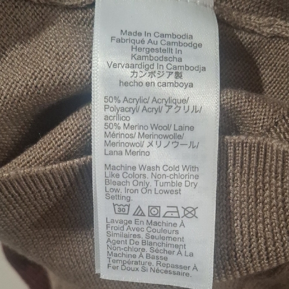 J. Crew Factory Men's Tan Crewneck Sweater Size S - Picture 6 of 8